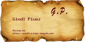 Gindl Piusz névjegykártya